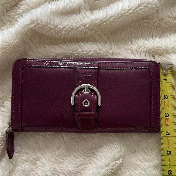Coach Purple Leather Wallet - Picture 5 of 6